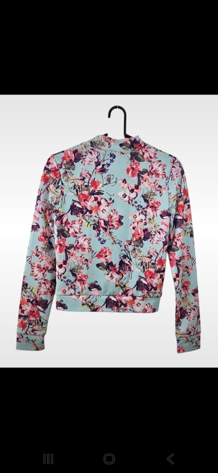 Veste Boohoo taille 38 verte a fleur - photo numéro 2