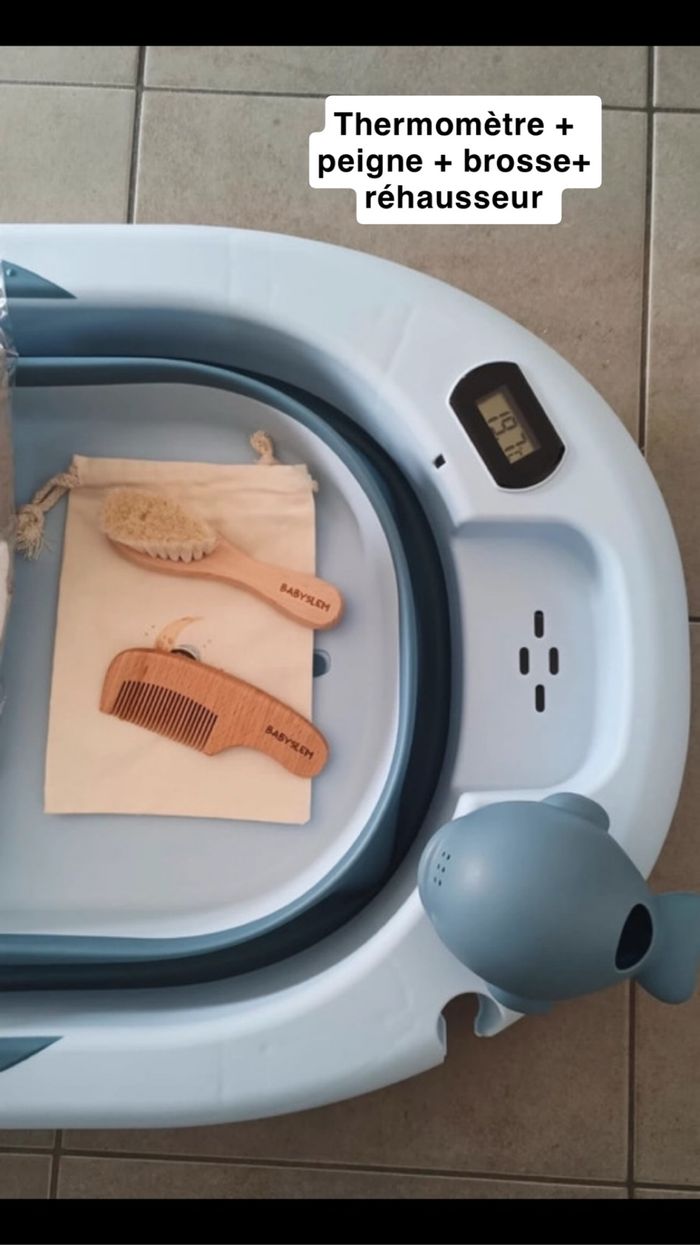 Baignoire bébé  pliable bleu - photo numéro 2
