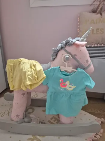 Ensemble short + t-shirt 12 mois 80cm