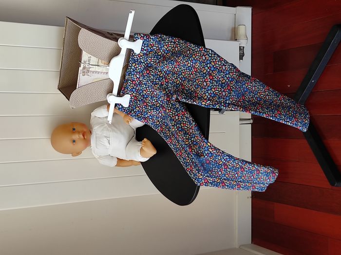 Jegging fille 7/8 ans – Motif floral – Multicolore – Bon état