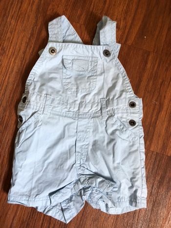 Salopette short bleu ciel 6 mois