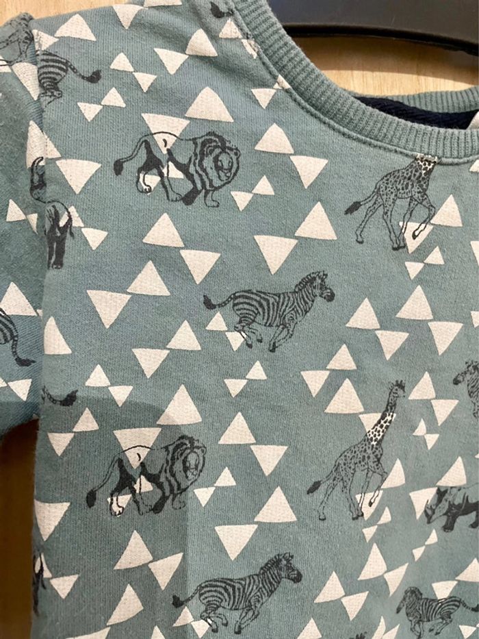 Sweat bleu vert animaux de la savane triangle 2/3 ans - photo numéro 10