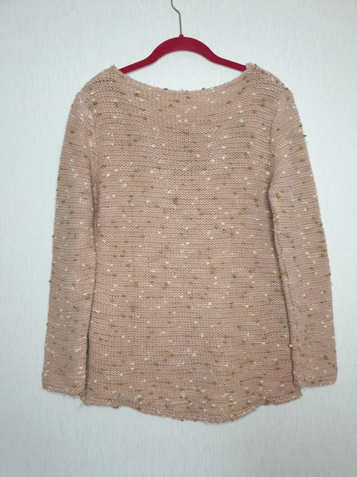 Pull rose avec pois blanc et marron - photo numéro 4