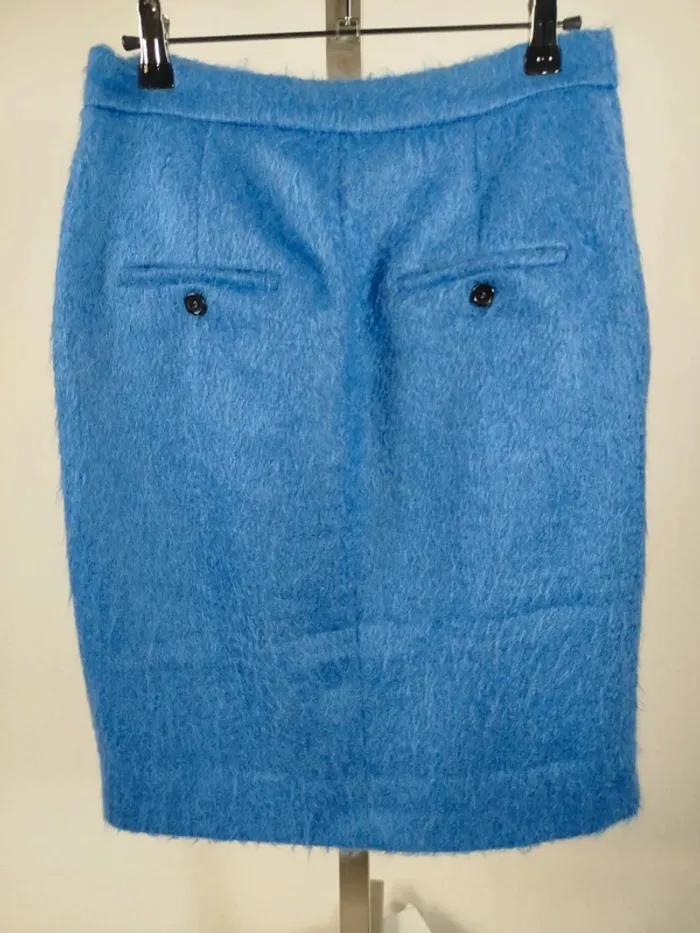 Jupe en laine bleu ciel MaxMara T40 - photo numéro 3