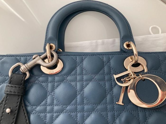 ‎Sac à main Lady Dior original bleu denim bleu comme neuf - photo numéro 6