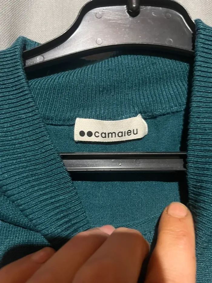 Pull léger camaïeu bleu canard - photo numéro 2