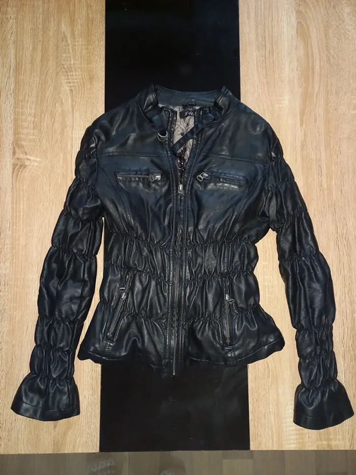 Blouson en similicuir noir fille - photo numéro 4