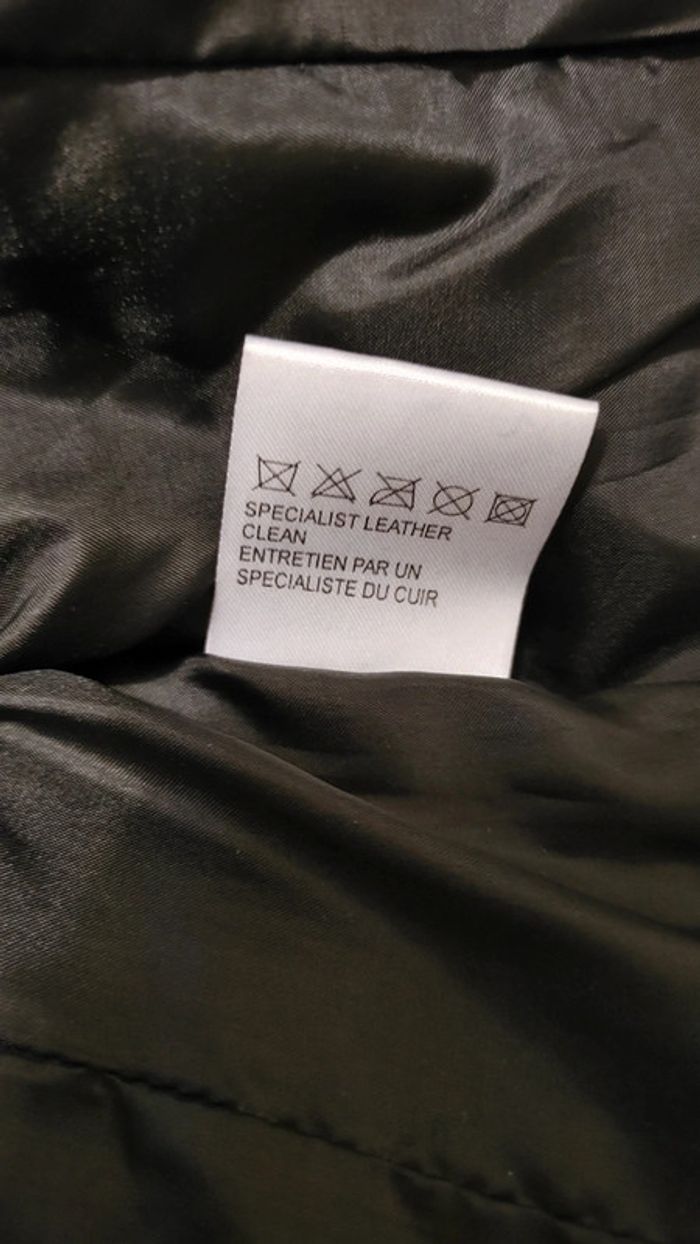 Magnifique veste en cuir type perfecto veste de motard taille S zip - photo numéro 11