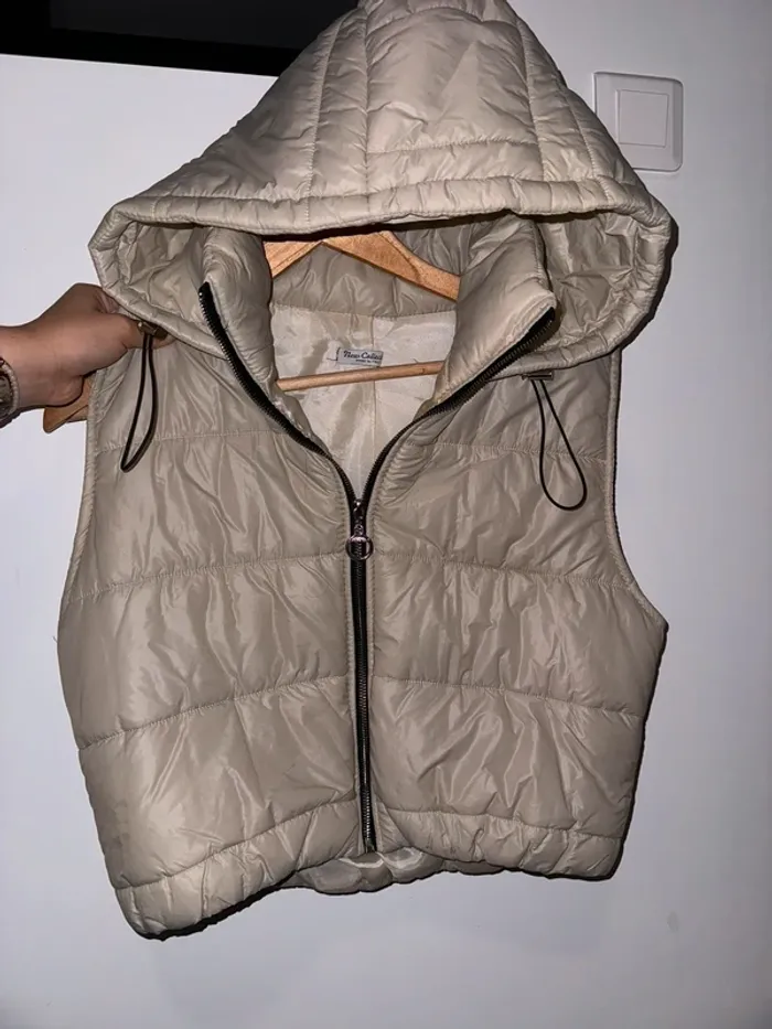 Doudoune sans manche beige New Collection