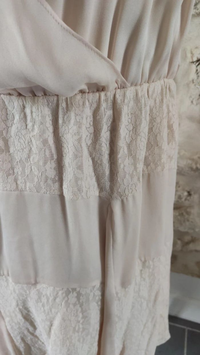 Superbe robe akac ecou bcbg max azria taille L beige crème rosé - photo numéro 3