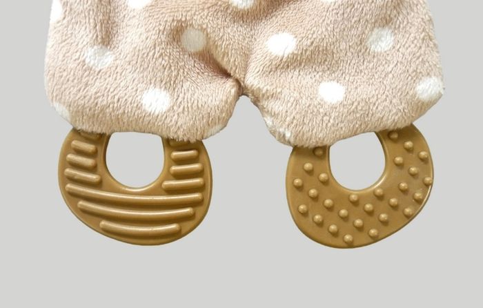 Doudou lion plat velours marron blanc pois Action ZDT 25 cm - photo numéro 3