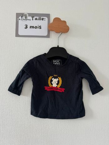 Tee shirt manches longues - taille 3 mois 🌼