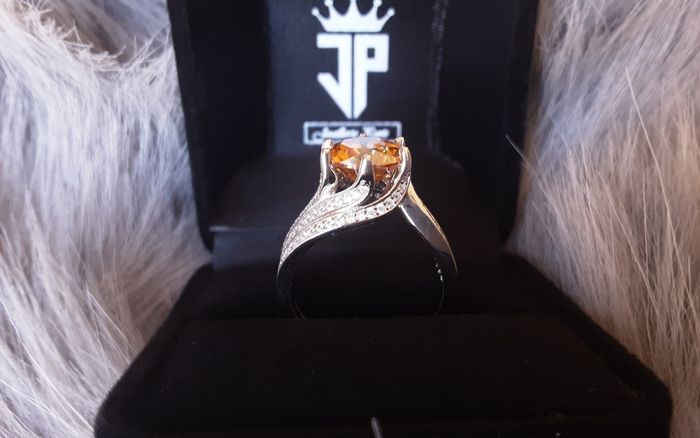 Bague mariage fiançailles anniversaire gravée Au750 Moissanite 9mm 3carats cadeau pour elle - photo numéro 4
