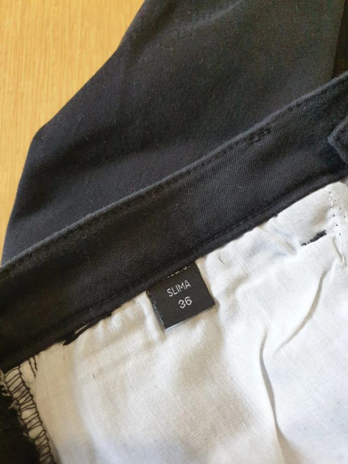 Pantalon en toile femme Carla Simoni T36 long 104cm noir - photo numéro 7