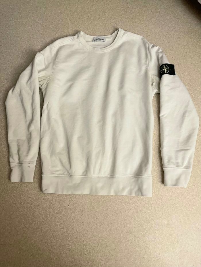 sweatshirt homme Stone Island taille L blanc  excellent etat