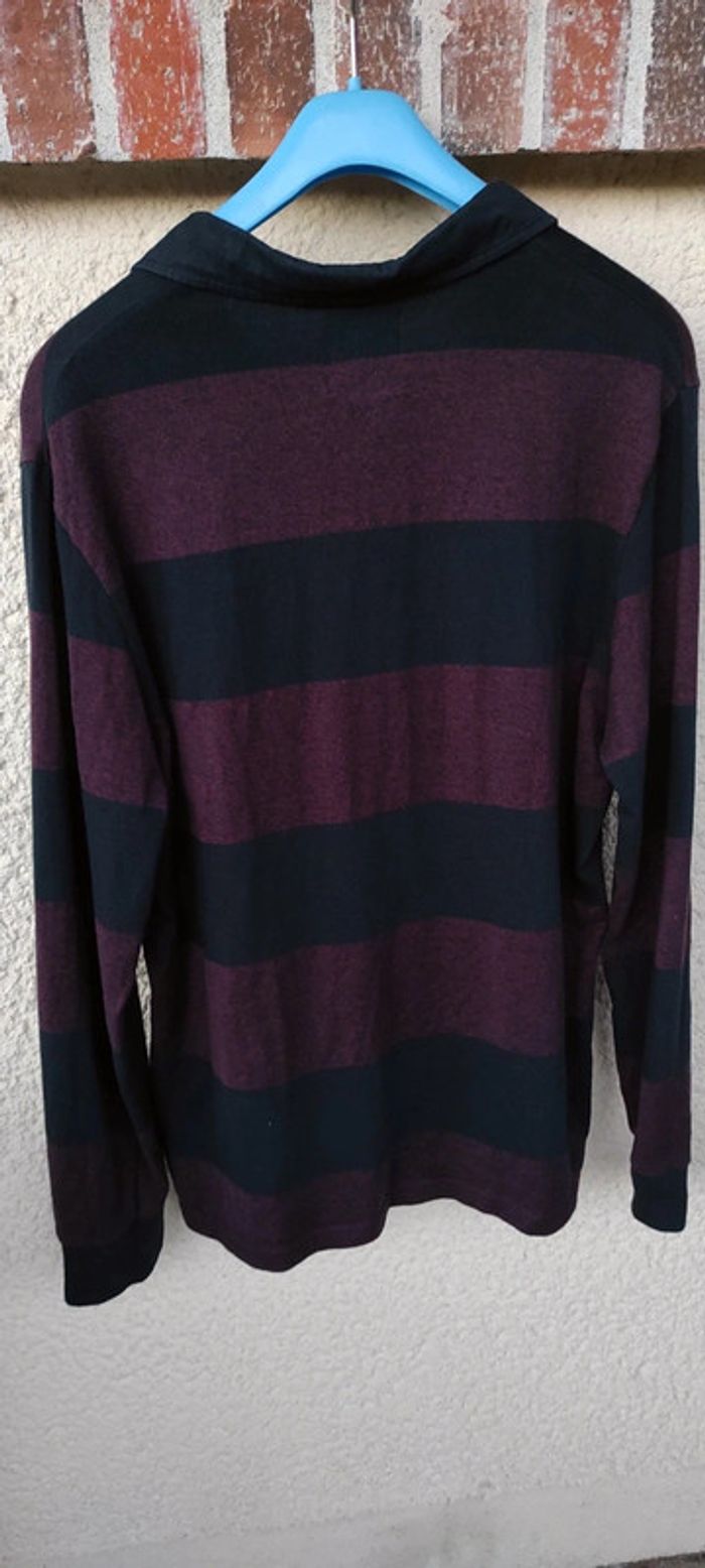 Polo rayé Bordeaux et noir - photo numéro 4