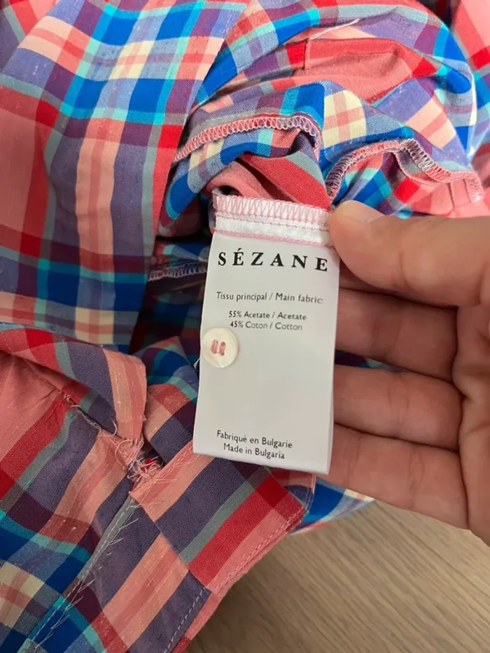 Robe portefeuille fermé à carreaux t.36 - photo numéro 8