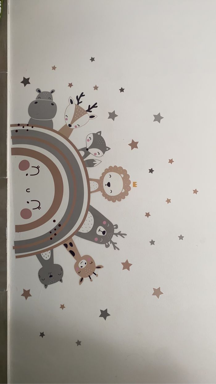 Décoration murale arc en ciel animaux
