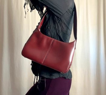 Sac à main burgundy similicuir vegan style y2k coquette