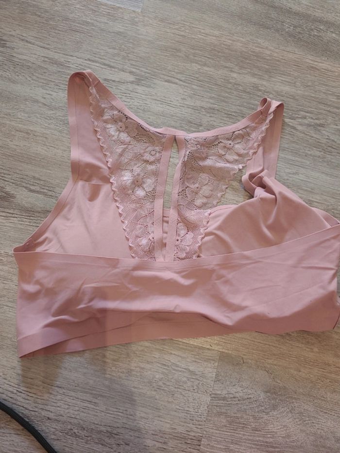 Soutien gorge brassière vieux rose dentelle - photo numéro 3