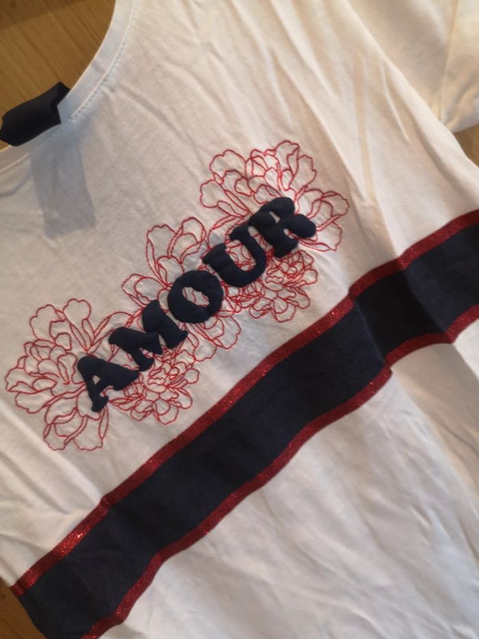 T-shirt Naf naf en blanc et bleu marine Xs - photo numéro 5