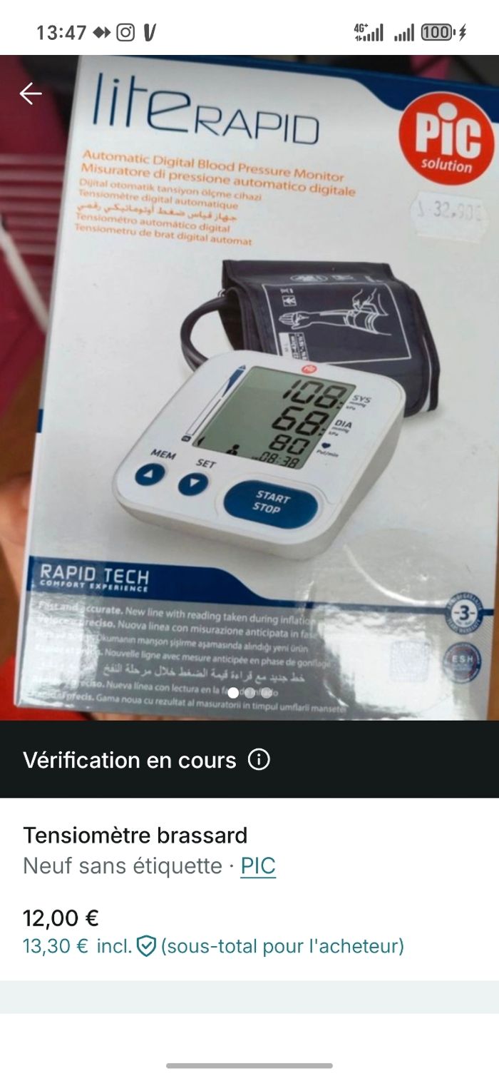 Tensiomètre brassard neuf