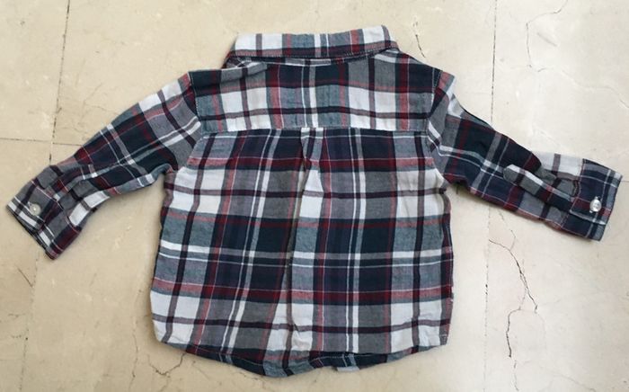 Chemise à carreaux manches longues bébé 6 mois - photo numéro 3