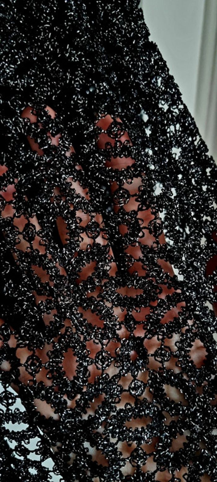 Jupe midi ba&sh camille noir et argent 40 neuve - photo numéro 8