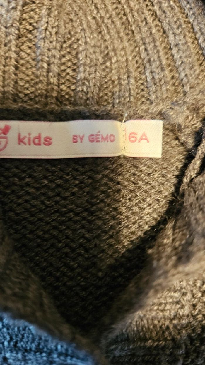 Long gilet classique à manches courtes et col large, Kids by Gemo, 6 ans, nickel - photo numéro 6