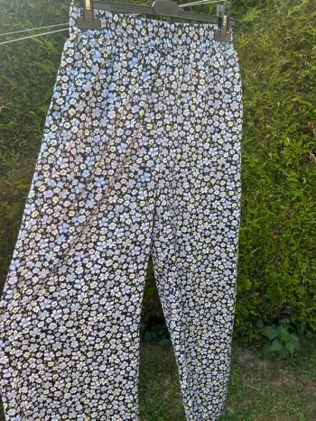 pantalon taille élastique fleurs fluide