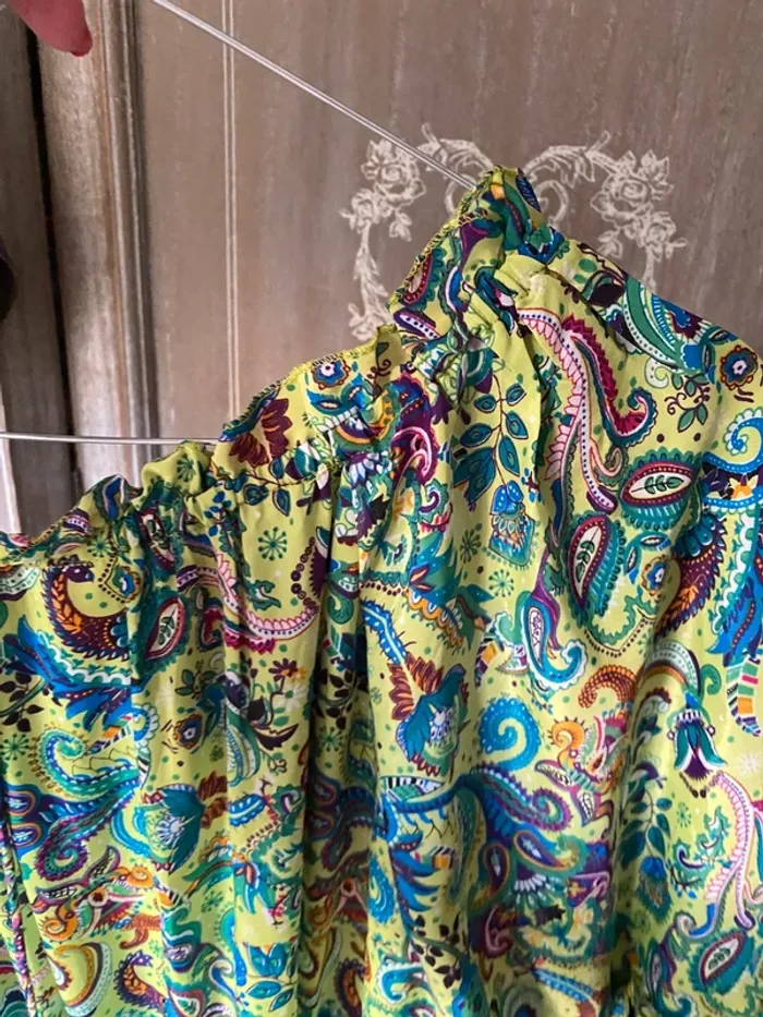 Robe soie vert et jaune - photo numéro 7