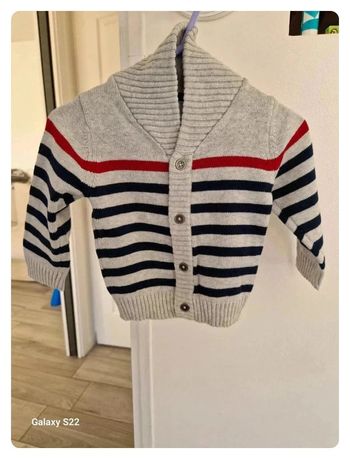 🌈 Très beau gilet garçon Z "Grain de Blé" taille 6 mois 🌈