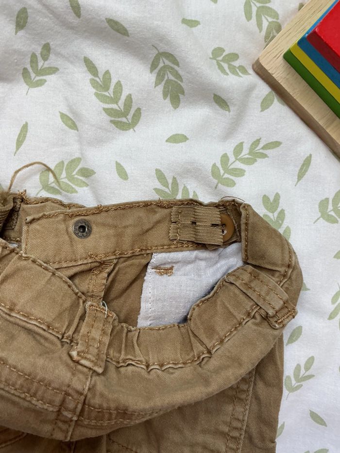 pantalon léger marron clair 36 mois taille réglable mes petits cailloux - photo numéro 8