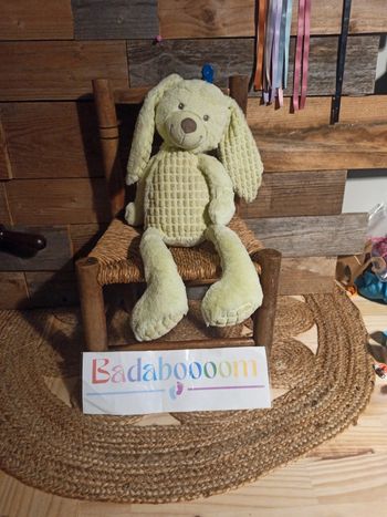 Peluche lapin vert Nicotoy tbe