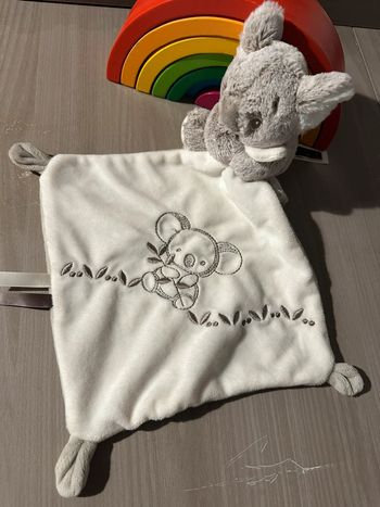 Doudou Koala beige chiné blanc mouchoir  nicotoy simba