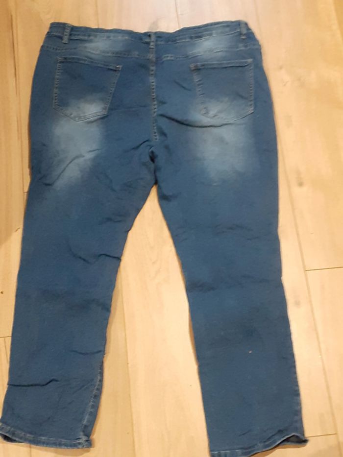 Jeans pour femme taille 4XL troués avec détails patte d'animaux - photo numéro 5