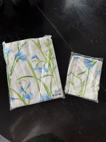 Lot drap de bain et 2 gants