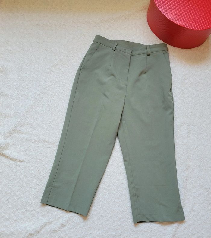 Pantalon 7/8 vert tailleur