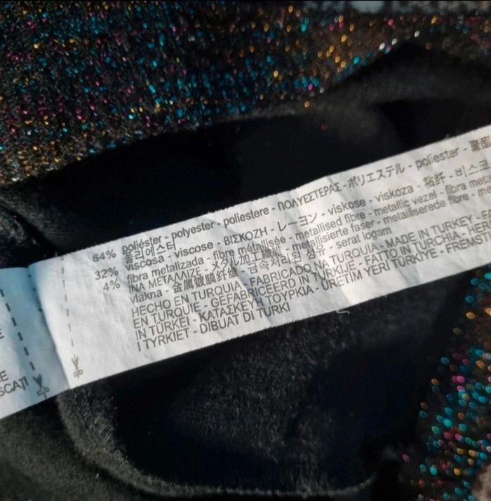 Robe courte noir à paillette multicolore taille S - photo numéro 8