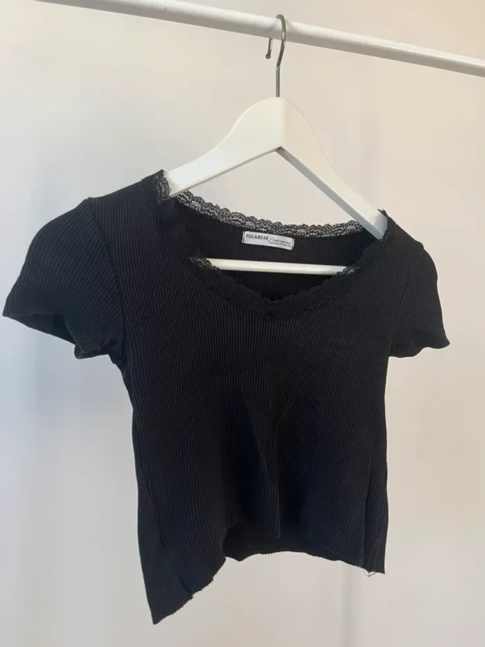 Très short crop top pull&bear noir