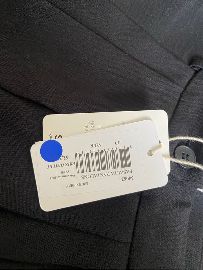 Pantalon noir à pinces taille haute – T40 – Neuf avec étiquette – Sud Express - photo numéro 3