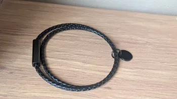 Bracelet cuir tressé et acier homme bracelet réglable