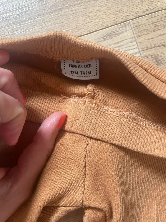 Legging côtelé camel/marron clair 12 mois - photo numéro 3