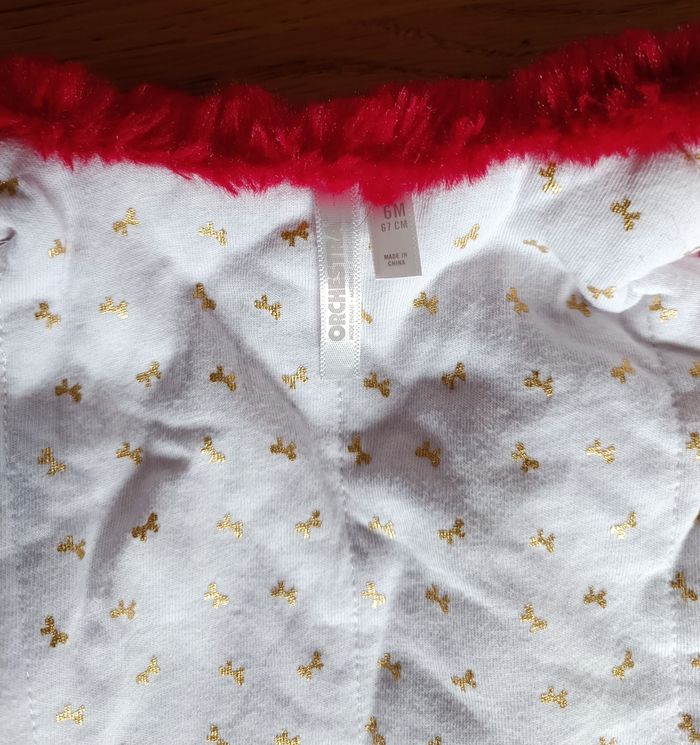 Gilet sans manches Orchestra en fausse fourrure rouge 6 mois 67 cm fille - photo numéro 6