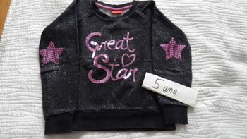 Pull noir pailleté 5 ans Tissaia