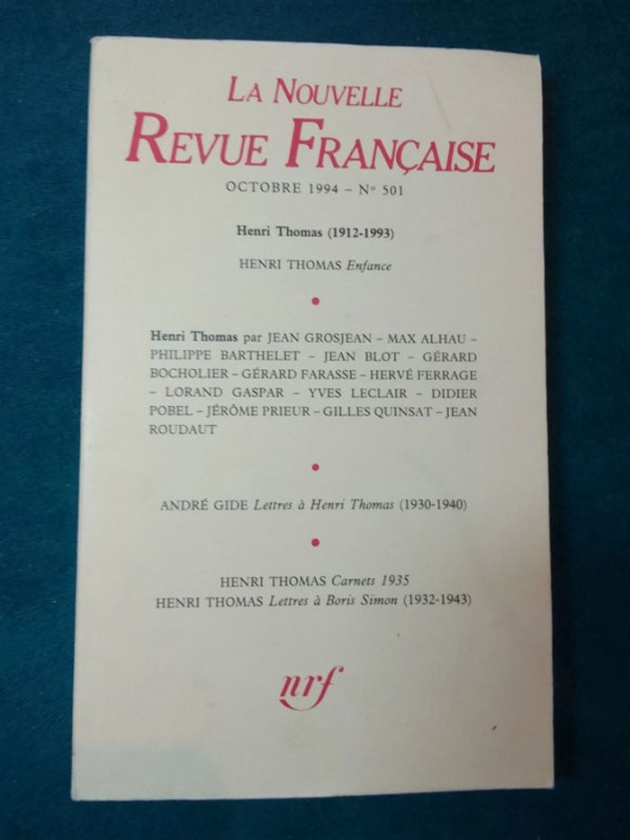 La nouvelle revue française Henri Thomas octobre 1994