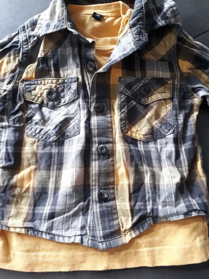 Jolie chemise effet double 3 mois - photo numéro 2
