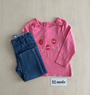 Ensemble pour bébé fille - taille 12 mois 74 cm