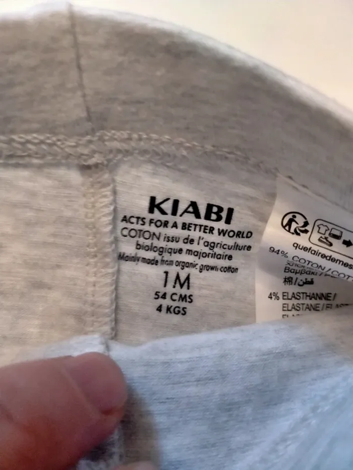 Legging gris bébé Taille 1 mois Kiabi - photo numéro 3