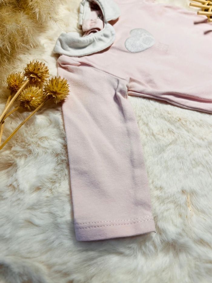 Body col Claudine rose, bébé fille, obaibi, 3 mois, très bon état - photo numéro 2